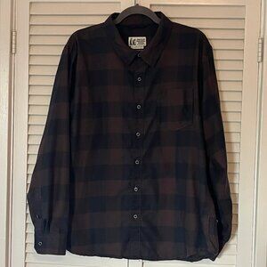 Marmot men's flannel plaid shirt large brown black